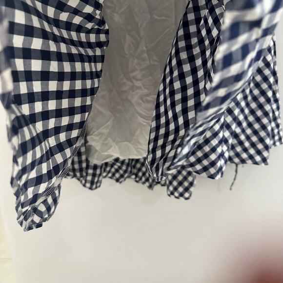 J.Crew Tiered Mini Skirt | Navy Gingham | Lightweight Summer Style XL NWT - Picture 8 of 10